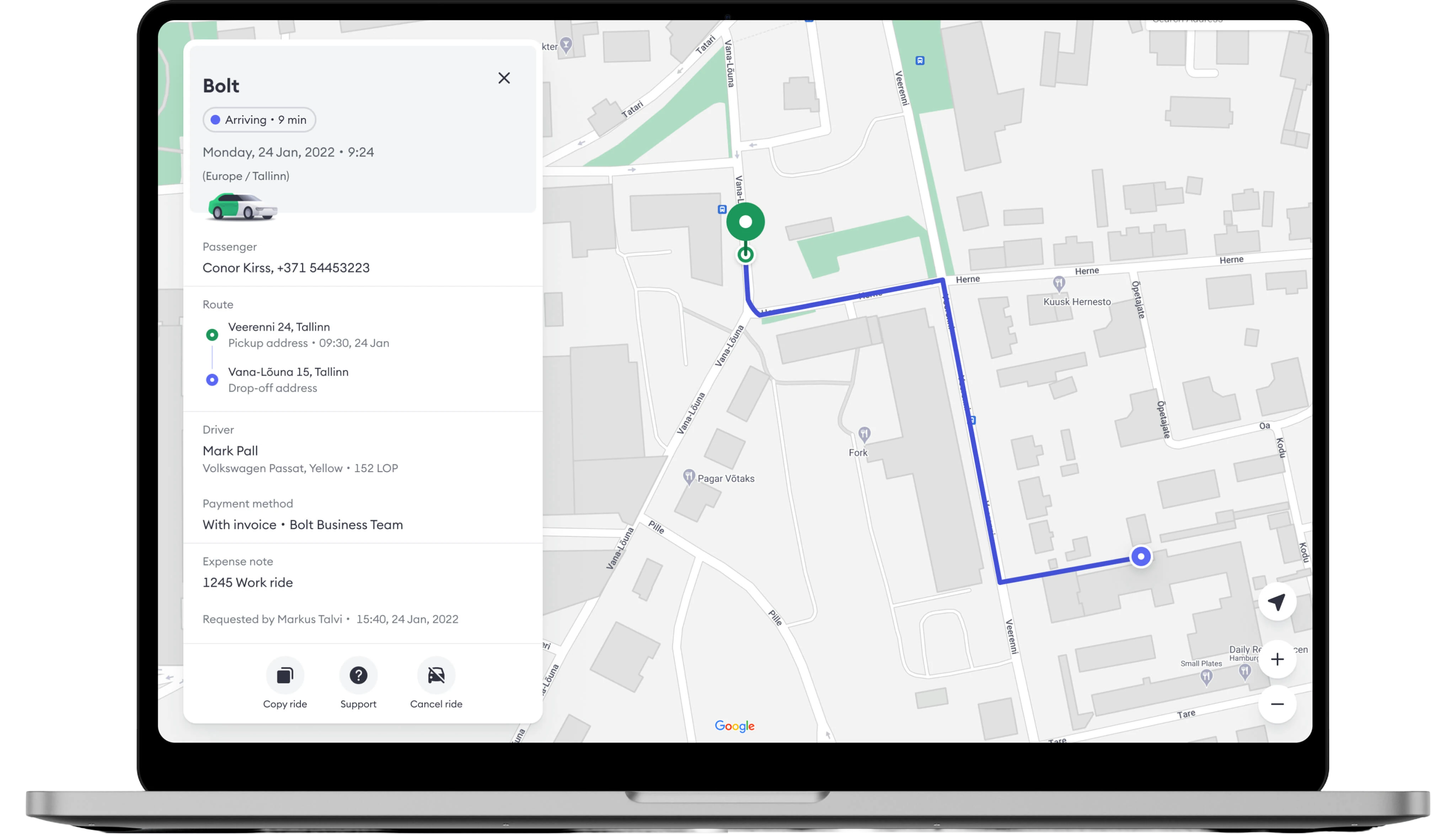 Bolt for Business corporate ride and travel platform